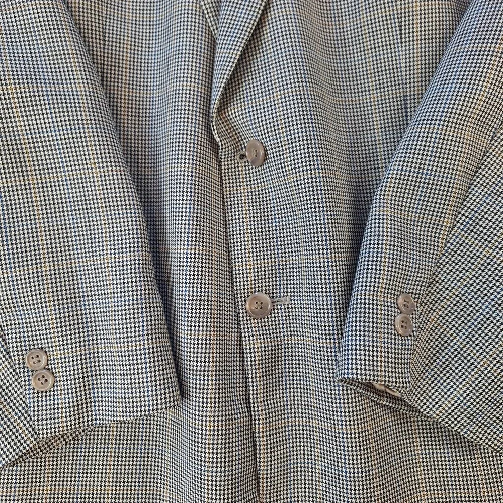 Brooks Brothers Sport Coat Mens 44 Regular Gray Wool Check Single Vent 2 Btn